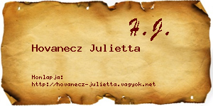 Hovanecz Julietta névjegykártya